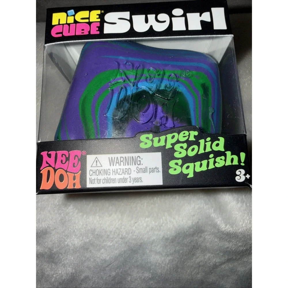 Nee Doh Nice Cube Swirl Purple/Green Fidget Squeeze‎ Toy